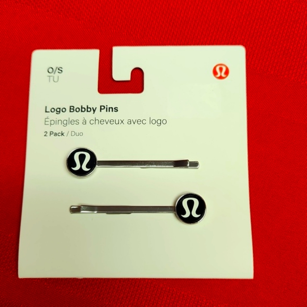 Lululemon Black Logo Hair Pins Duo